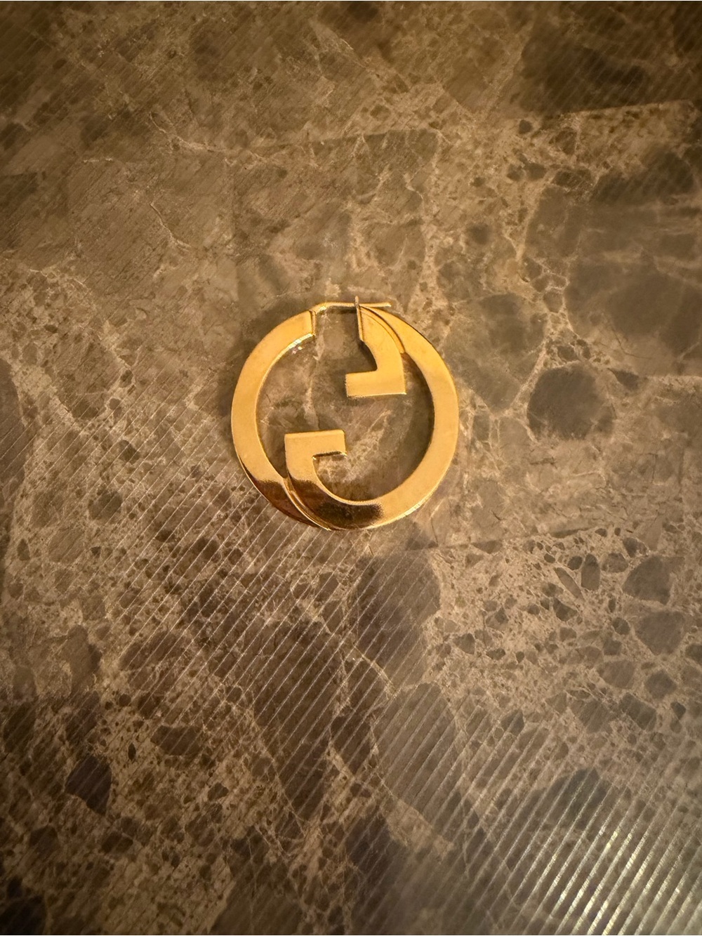 Gucci Gold Interlocking G Hoop Earring - One earring only! Authentic